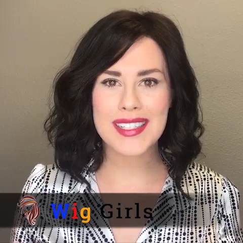 Romantic natural black shoulder roll wig