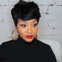 将图片加载到图库查看器，Trend black short wig
