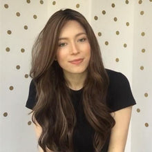 将图片加载到图库查看器，Romantic fashion cold brown long wave wig
