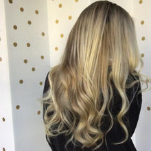 将图片加载到图库查看器，Romantic fashion gold grow up wave wig（Hair root black）
