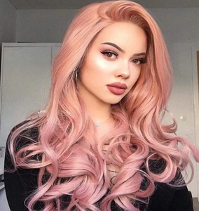 2019 Pink Long Curly Wig