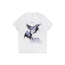 将图片加载到图库查看器，Dark Gothic Raven Print Couple Short-Sleeve T-Shirt
