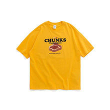 将图片加载到图库查看器，Personality spoof meat block food short-sleeved T-shirt
