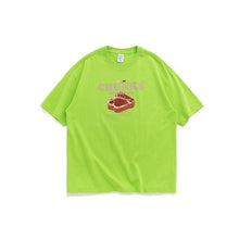 将图片加载到图库查看器，Personality spoof meat block food short-sleeved T-shirt
