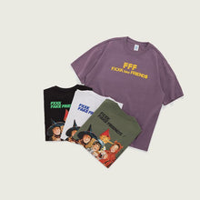 将图片加载到图库查看器，Retro cartoon personality loose short sleeve T-shirt
