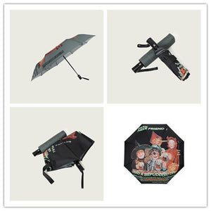 Fun cartoon sun and rain dual-use automatic folding umbrella