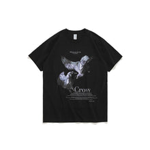 将图片加载到图库查看器，Dark Gothic Raven Print Couple Short-Sleeve T-Shirt
