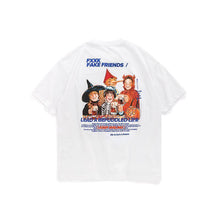 将图片加载到图库查看器，Retro cartoon personality loose short sleeve T-shirt
