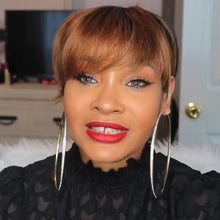 将图片加载到图库查看器，Fashion front brown red back black short wig
