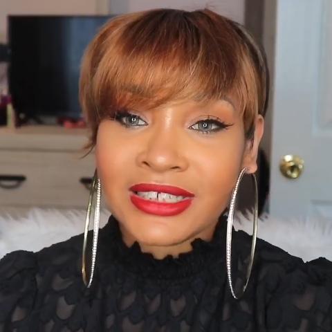 Fashion front brown red back black short wig