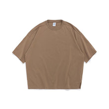 将图片加载到图库查看器，Loose solid color T-shirt five points T-shirt
