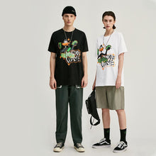 将图片加载到图库查看器，Tide brand cartoon duck men and women short sleeve T-shirt
