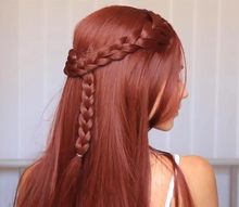 将图片加载到图库查看器，Orange Straight Long Wig
