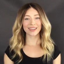 将图片加载到图库查看器，Super fashion gradient gold medium long wave wig
