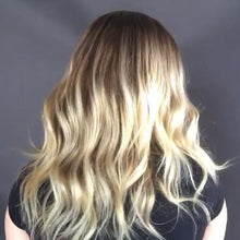 将图片加载到图库查看器，Super fashion gradient gold medium long wave wig
