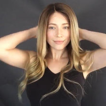 将图片加载到图库查看器，Super fashion gradient gold long wave wig
