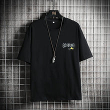 将图片加载到图库查看器，Pure cotton loose tide brand suits with 3/4 sleeve sleeves
