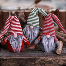 将图片加载到图库查看器，Christmas New Striped Hat Faceless Doll Ornaments
