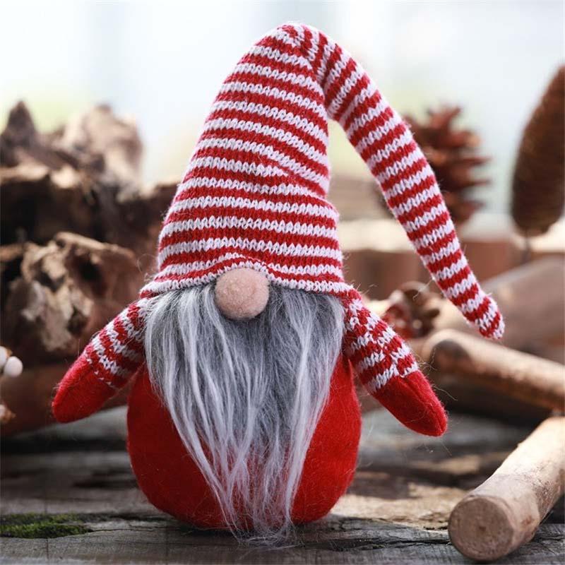 Christmas New Striped Hat Faceless Doll Ornaments