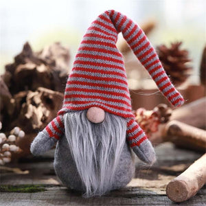 Christmas New Striped Hat Faceless Doll Ornaments