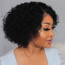 将图片加载到图库查看器，Romantic sweet extreme black BOB wool roll wig
