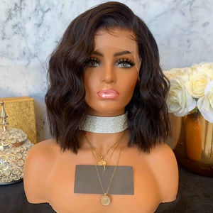 Brown wavy short wig