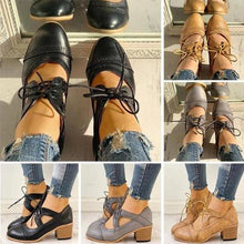 将图片加载到图库查看器，Lace-Up Cut Out Chunky Heels
