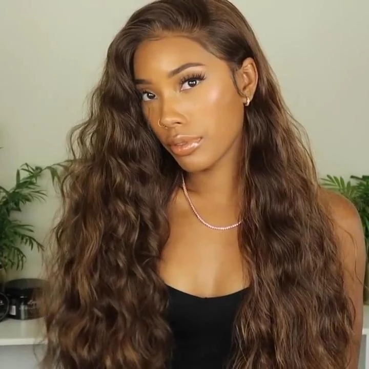 Natural brown curly wig