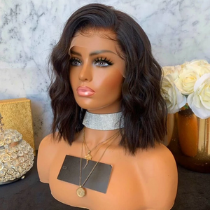 Brown wavy short wig