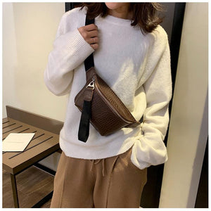 High quality crocodile leather waist bag crossbody bag