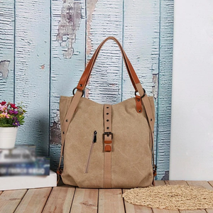 2020 Style Women Bags 2-In-1 Canvas Backpack-Shoulder Bag