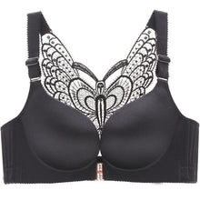 将图片加载到图库查看器，Butterfly Embroidery Front Closure Wireless Bra
