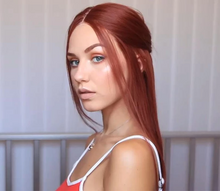 将图片加载到图库查看器，Orange Straight Long Wig
