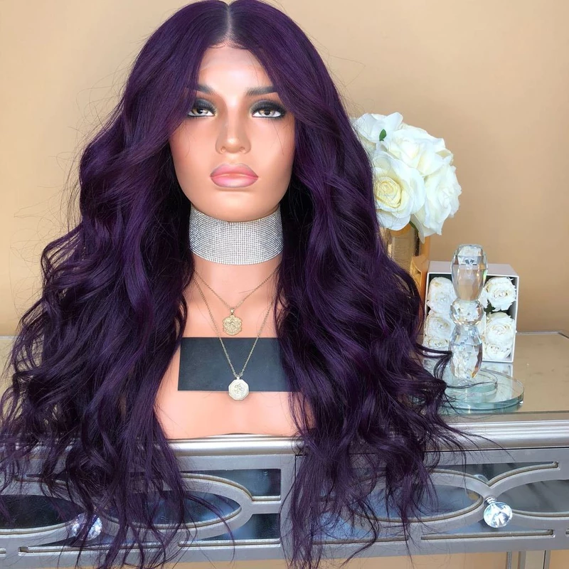 Deep purple wig