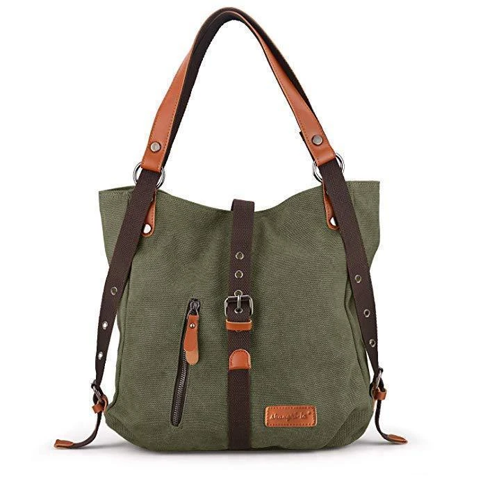 2020 Style Women Bags 2-In-1 Canvas Backpack-Shoulder Bag