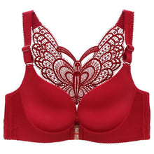 将图片加载到图库查看器，Butterfly Embroidery Front Closure Wireless Bra
