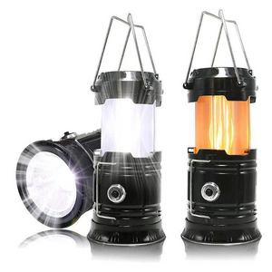 3-in-1 Camping Lantern，Portable Outdoor LED Flame Lantern Flashlight - A pot of wine