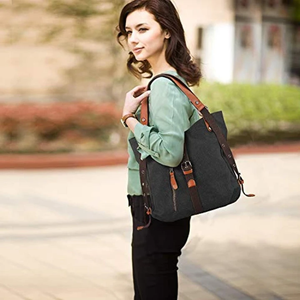 2020 Style Women Bags 2-In-1 Canvas Backpack-Shoulder Bag