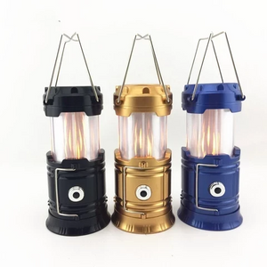 3-in-1 Camping Lantern，Portable Outdoor LED Flame Lantern Flashlight - A pot of wine