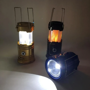 3-in-1 Camping Lantern，Portable Outdoor LED Flame Lantern Flashlight - A pot of wine