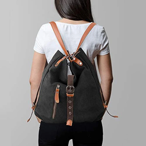 2020 Style Women Bags 2-In-1 Canvas Backpack-Shoulder Bag