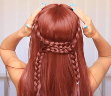 将图片加载到图库查看器，Orange Straight Long Wig
