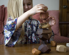 将图片加载到图库查看器，WOOD ROCK SET BALANCING BLOCKS NATURAL WOOD TOY
