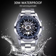 将图片加载到图库查看器，Automatic Skeleton Watch Golden X Dial Business Watches - 1203
