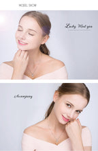 将图片加载到图库查看器，Fashion Romantic Double Heart Flower Pendant Necklace with Zircon Rose - 1203
