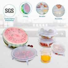 将图片加载到图库查看器，6 Pcs Silicone Stretch Lids Reusable Airtight Food Wrap Covers Keeping Fresh Seal Bowl Stretchy Wrap Cover Kitchen Cookware
