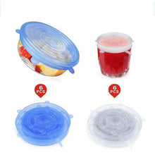 将图片加载到图库查看器，6 Pcs Silicone Stretch Lids Reusable Airtight Food Wrap Covers Keeping Fresh Seal Bowl Stretchy Wrap Cover Kitchen Cookware
