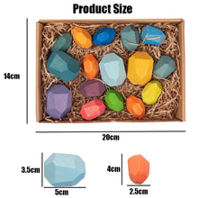 将图片加载到图库查看器，WOOD ROCK SET BALANCING BLOCKS NATURAL WOOD TOY
