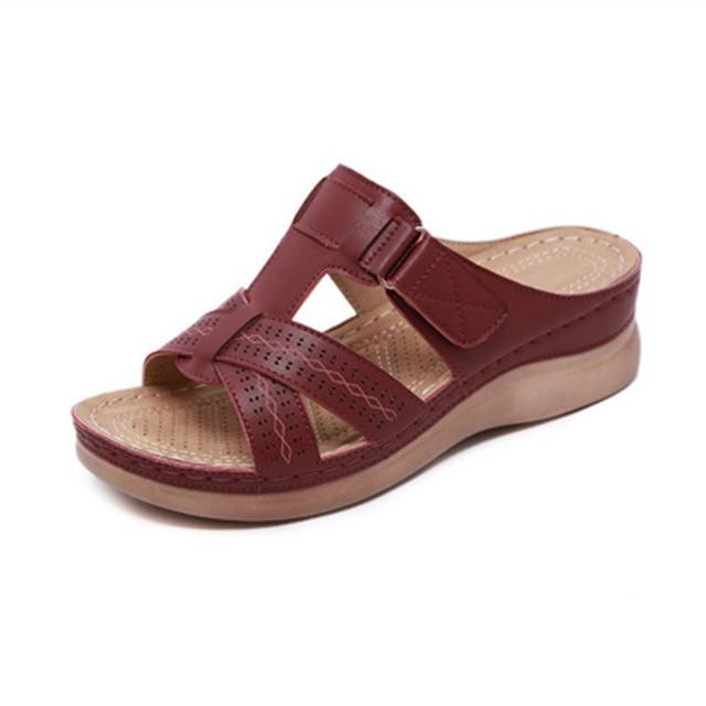 Ladies Summer Comfortable Retro Low Heel Sandals - 1203