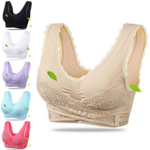 BustLift™ Wireless Front Cross Buckle Lace Lift Bra - GenieMania Fr